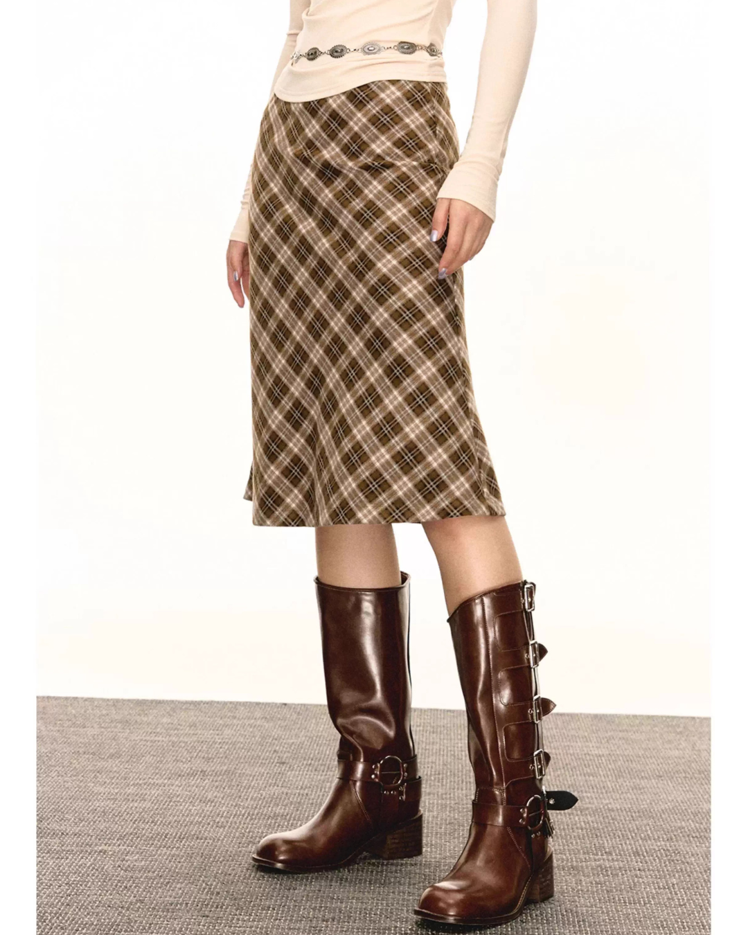 Tartan Check A-Line Skirt