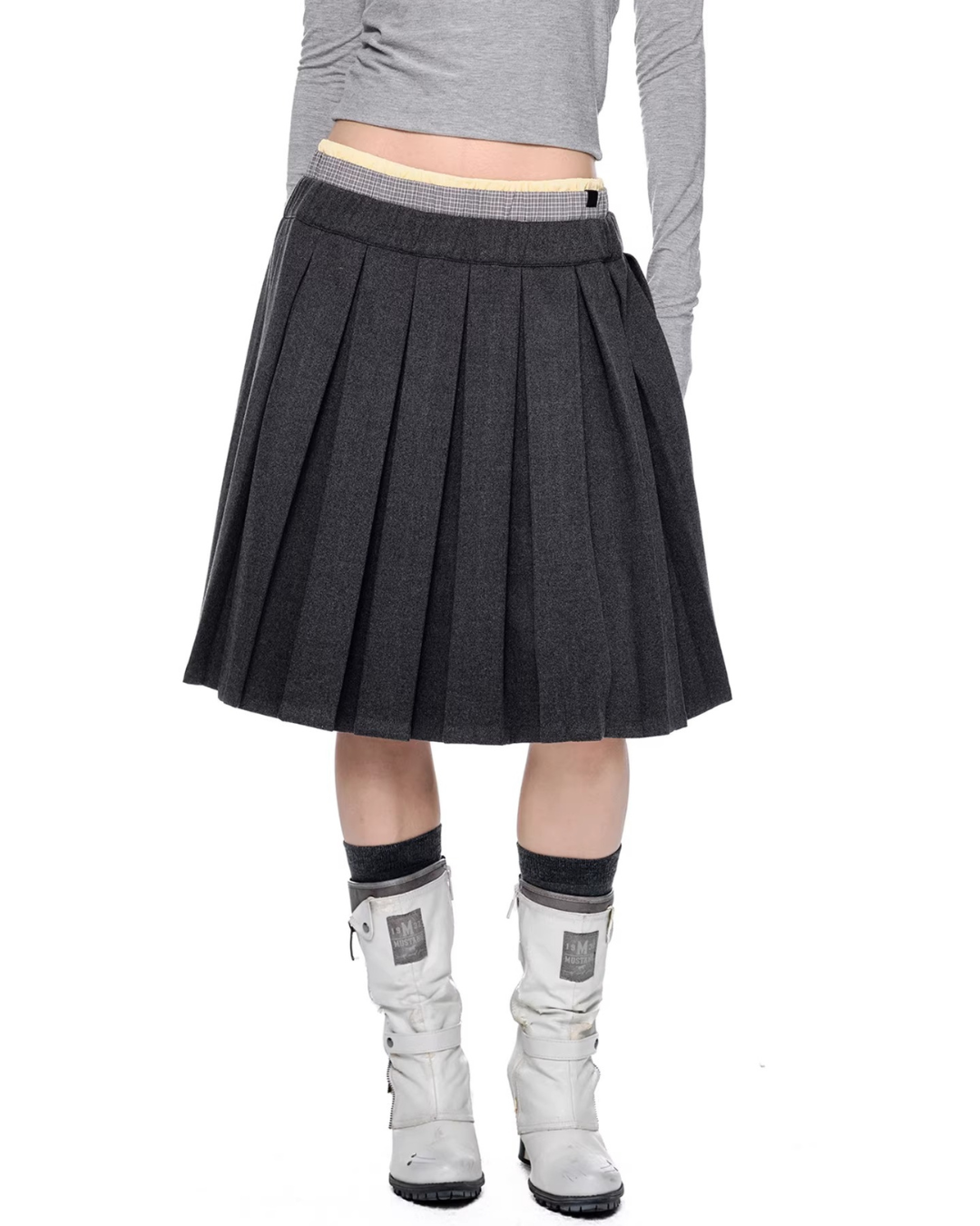 Layered Waist Pleated Skirt