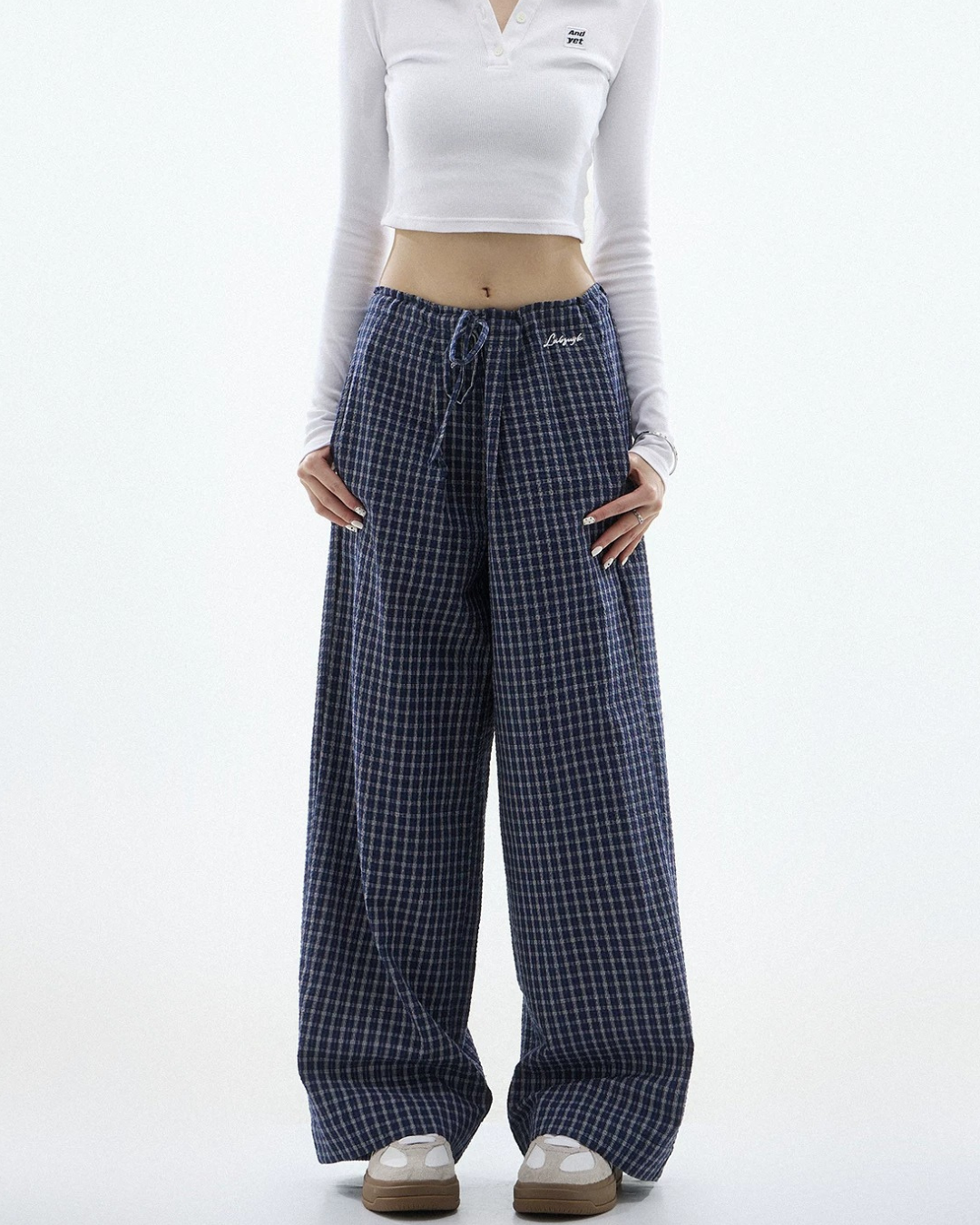 Sheer Textured Balloon Wide Trousers
