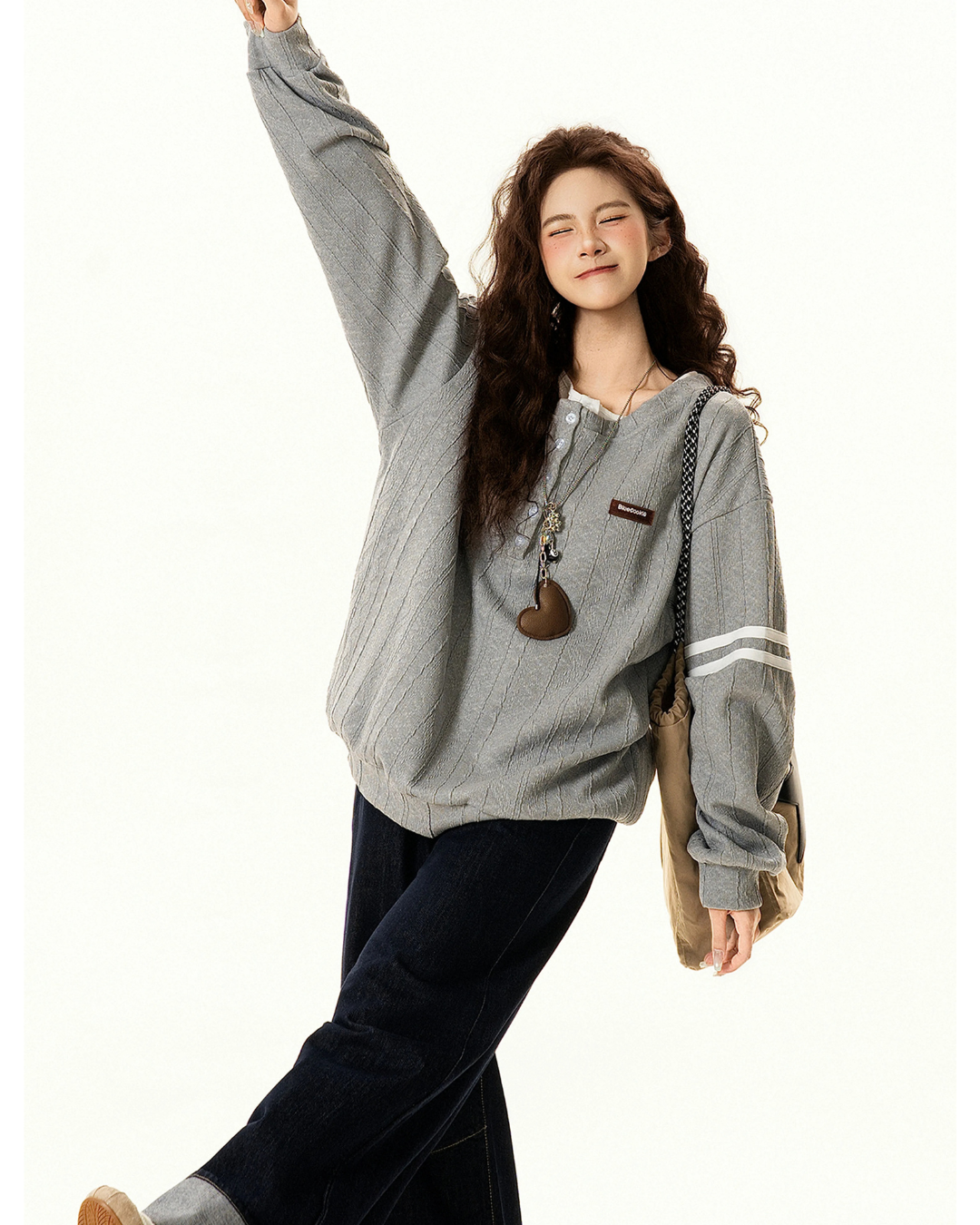 Cable Layered Sweatshirt