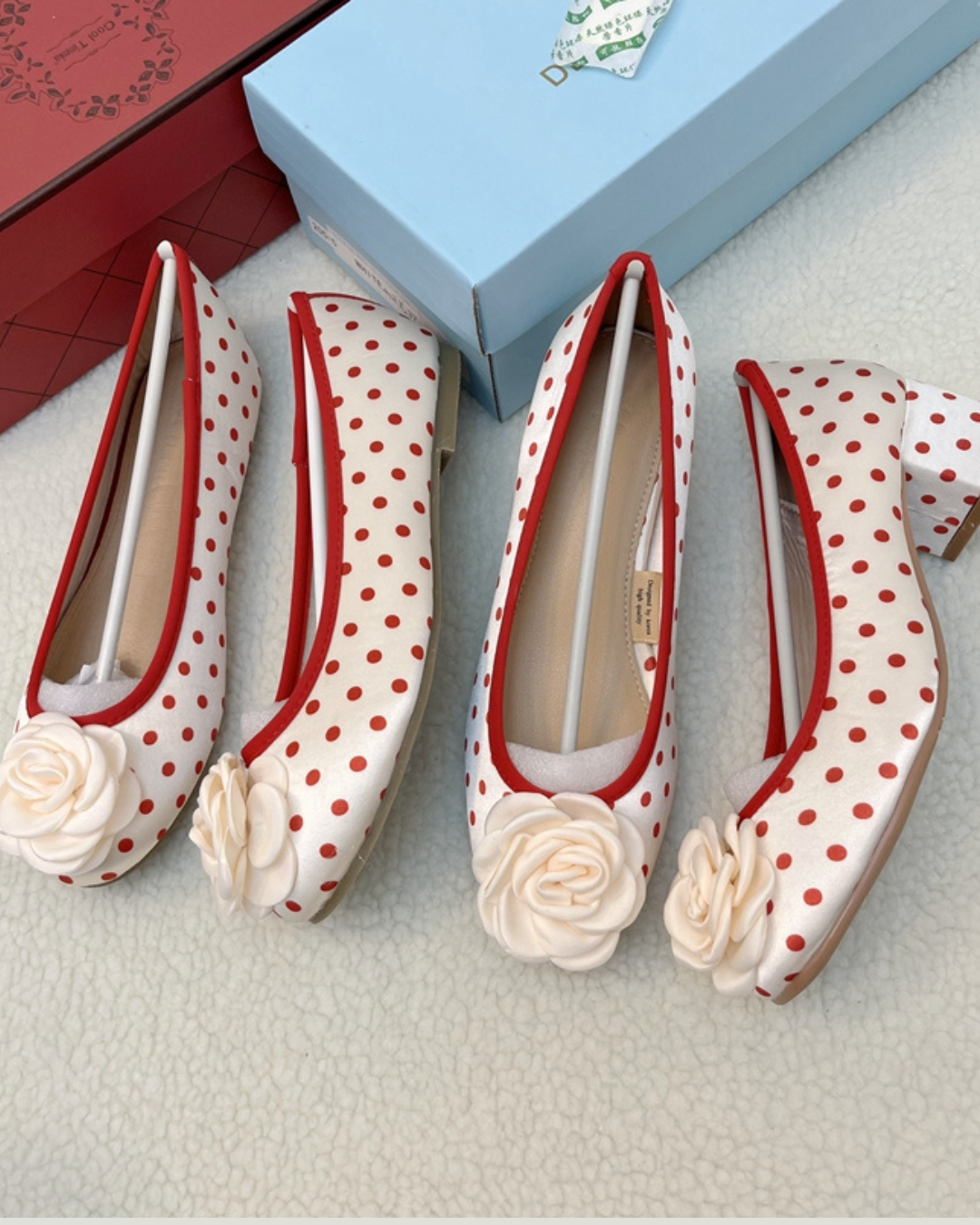 Retro Ballet Rose Pumps