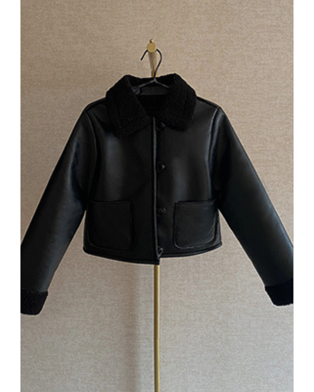 Vegan Leather Black Short Jacket