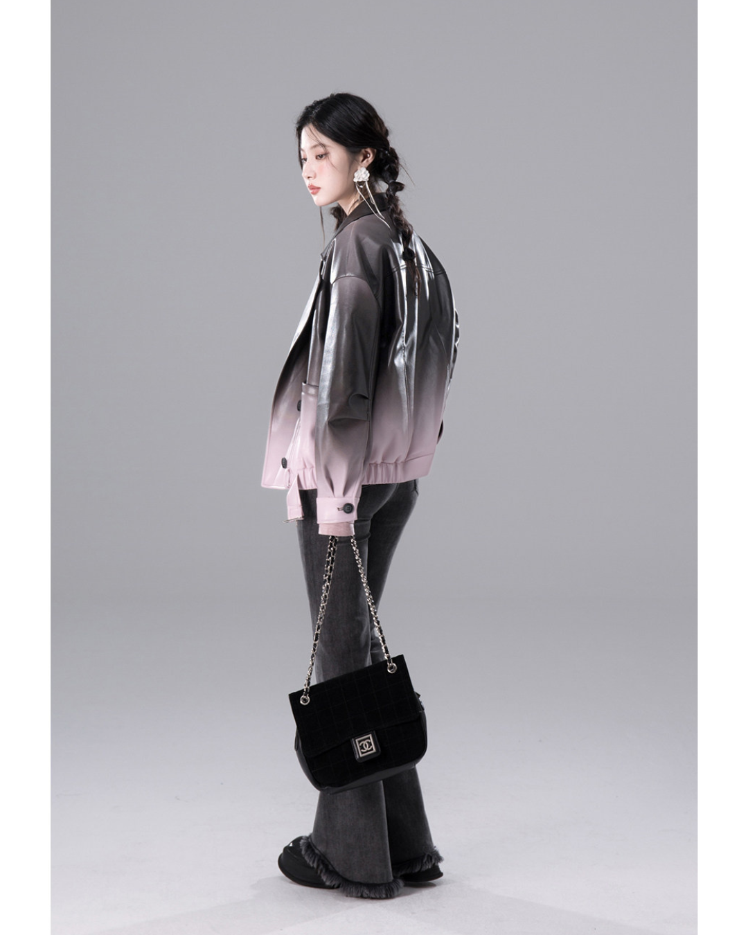 Gradient Vegan Leather Light Jacket
