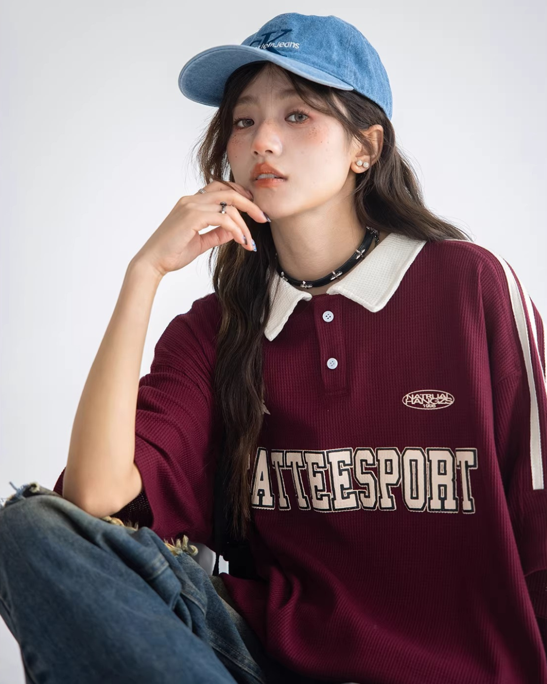 Retro Waffle Stripe Polo