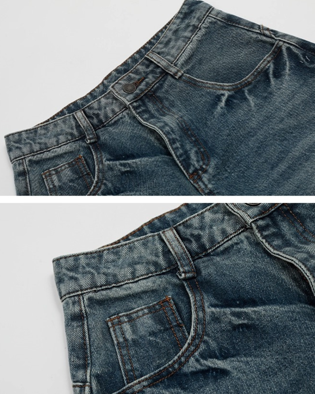 Distressed Seam Wide Jeans