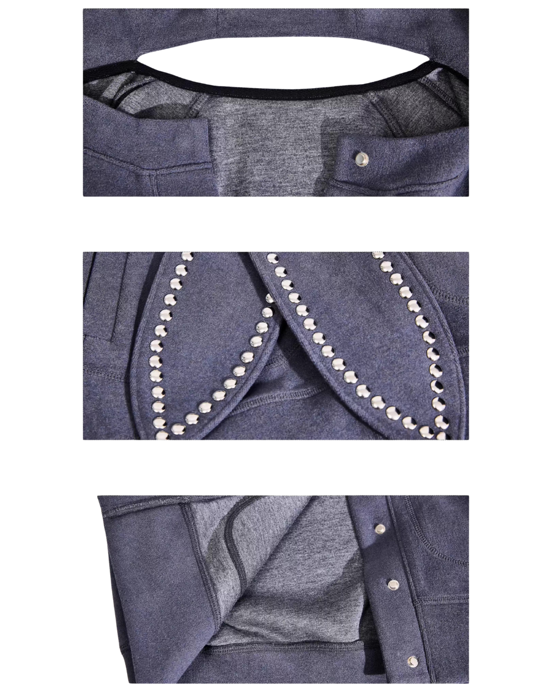 Eyelet Ribbon Hooded Sweatshirt