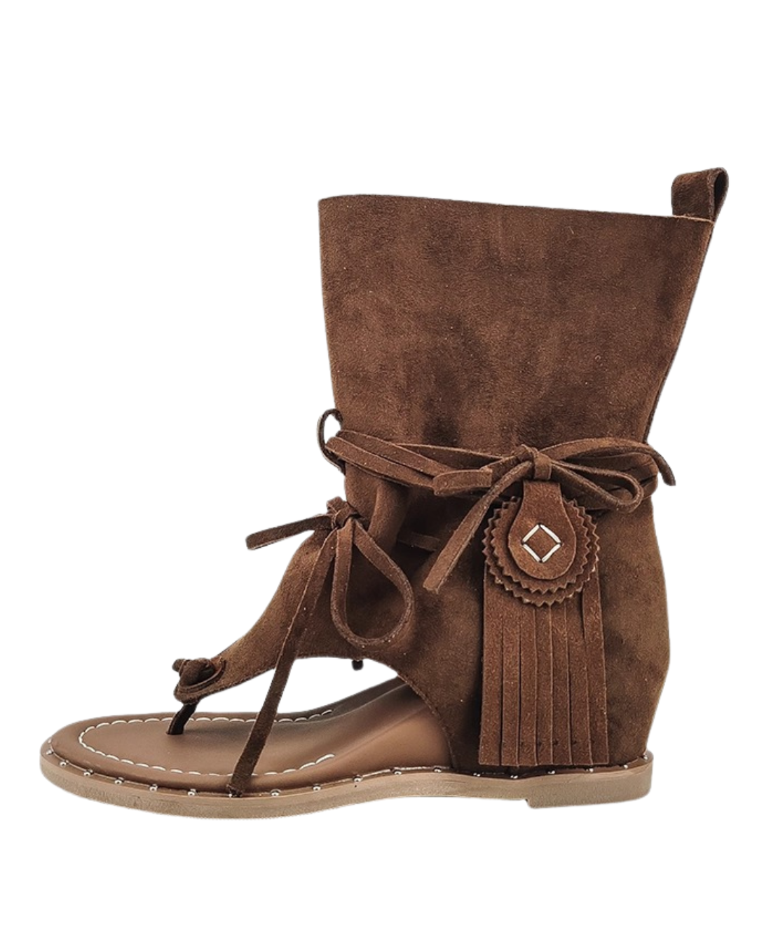 Thong Fringe Suede Boots