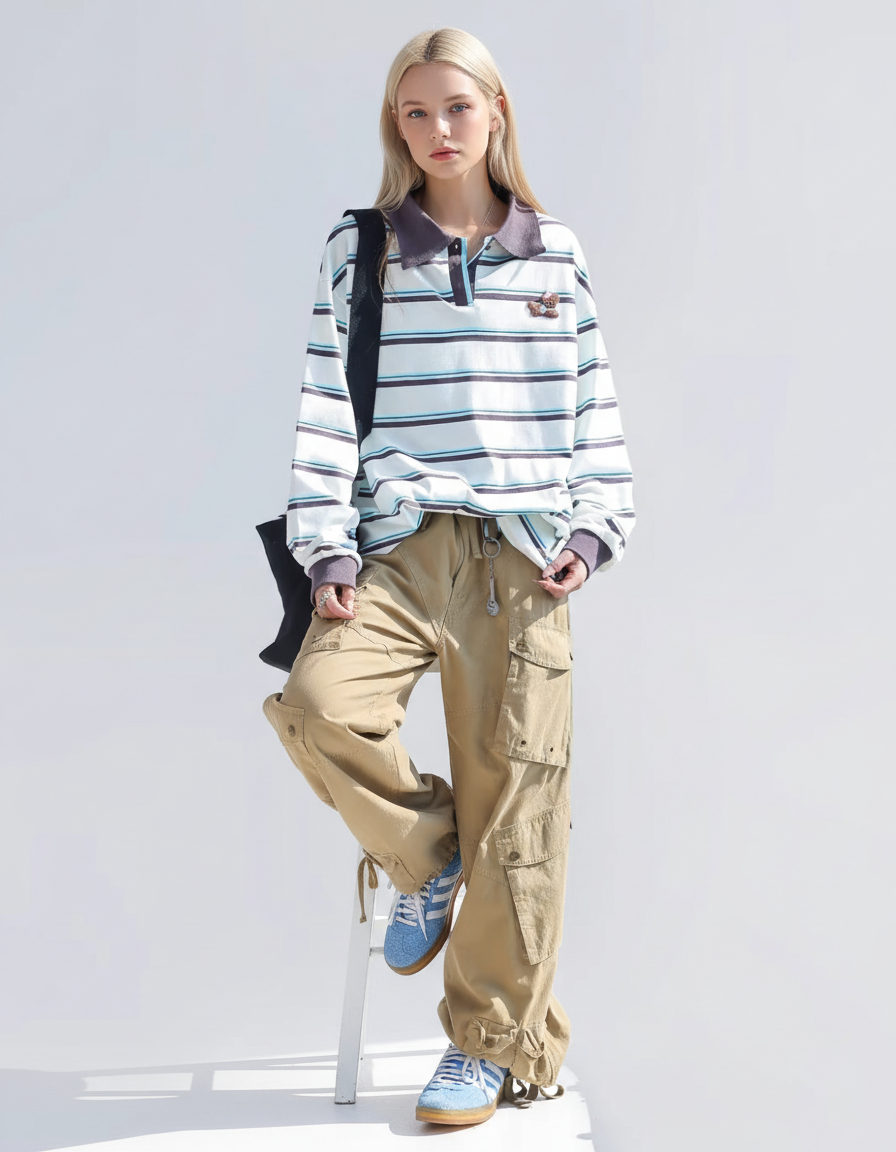 Retro Bear Emblem Polo