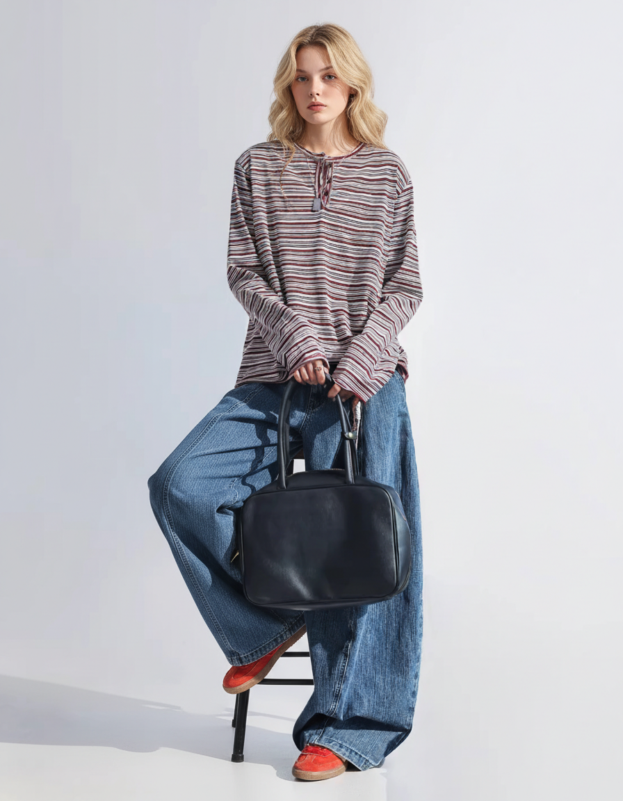 Multi-Border Raw Edge Tee