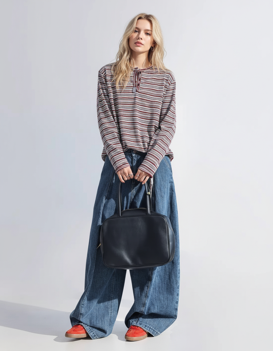 Multi-Border Raw Edge Tee