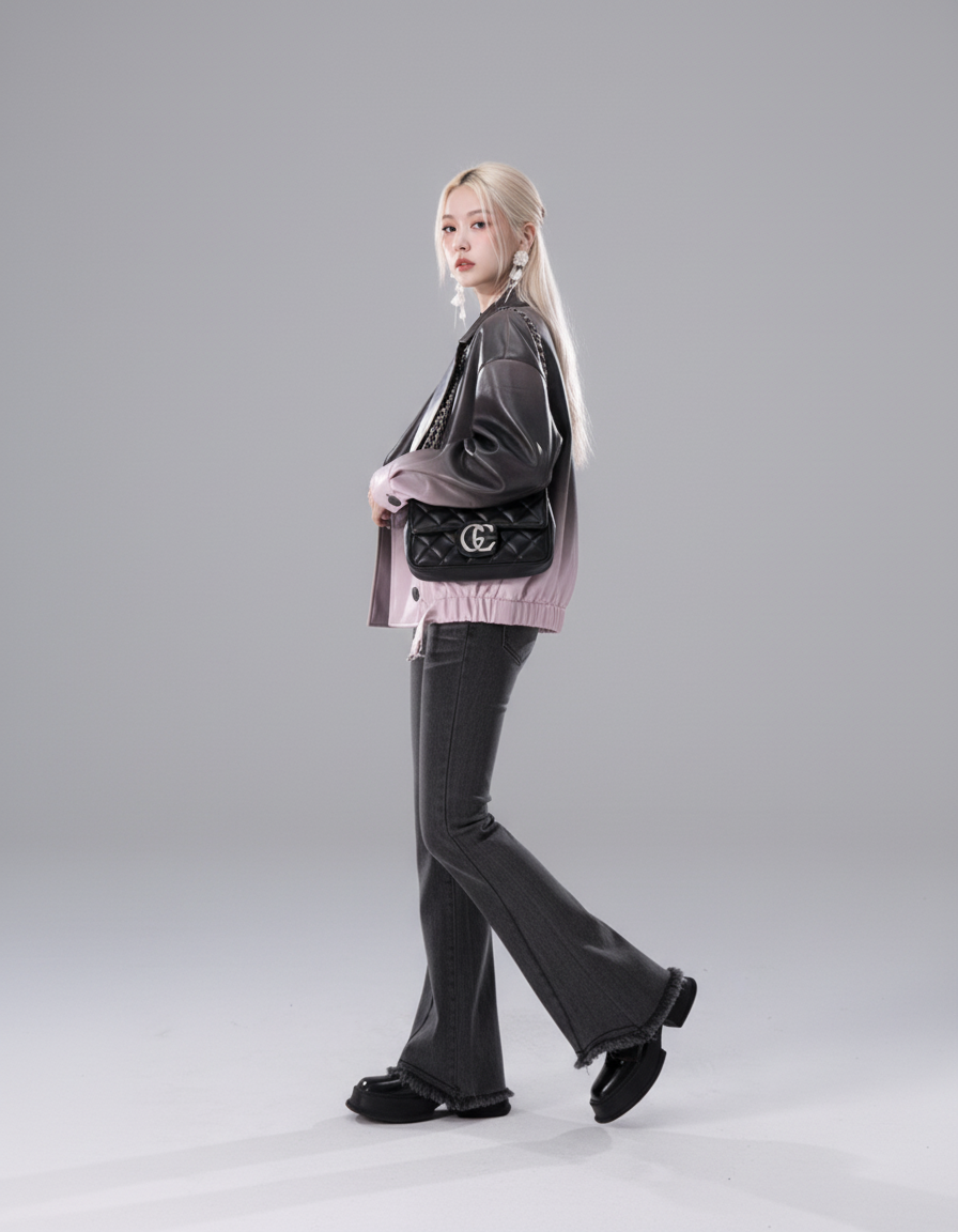 Gradient Vegan Leather Light Jacket