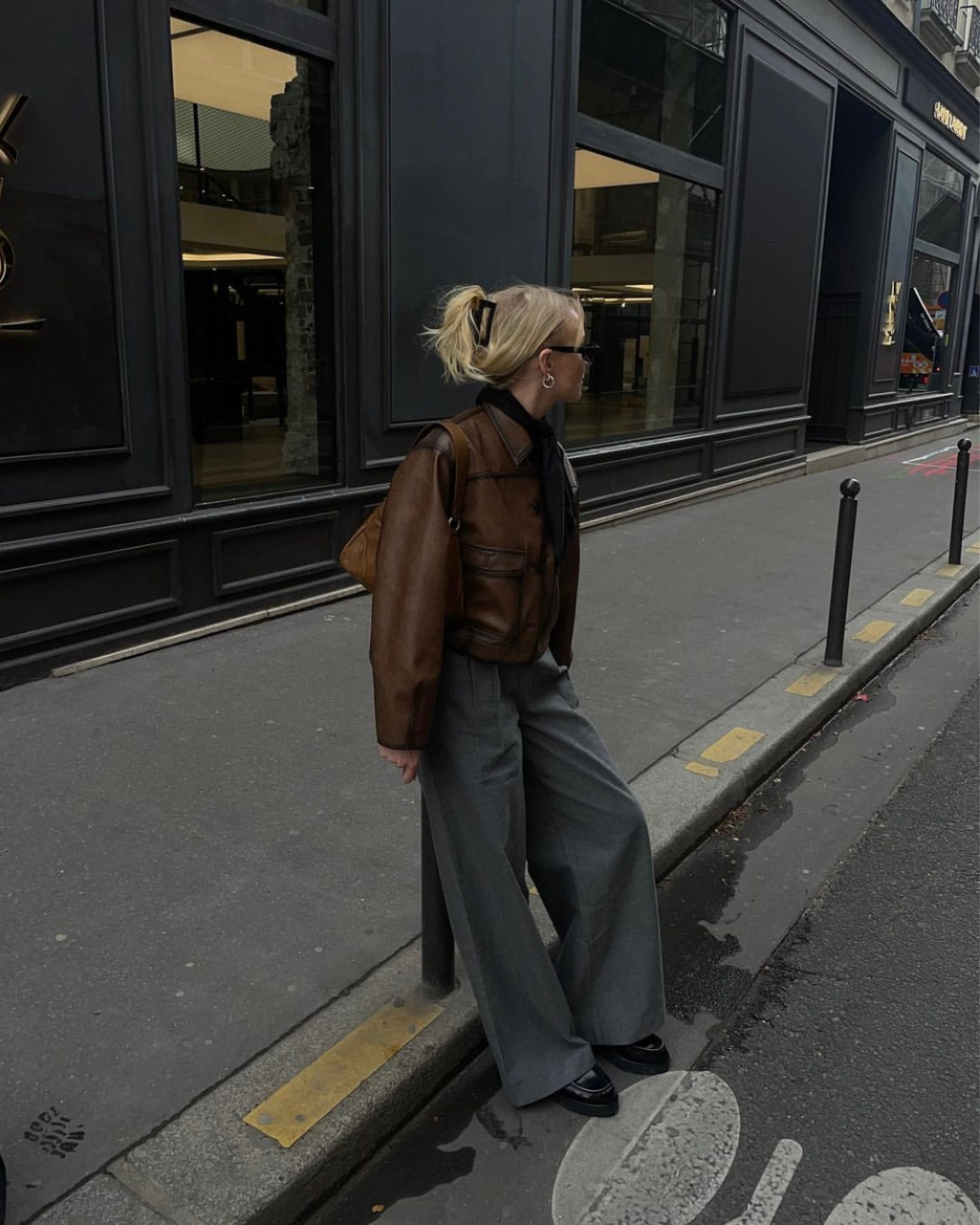 Vintage Brown Vegan Leather Jacket