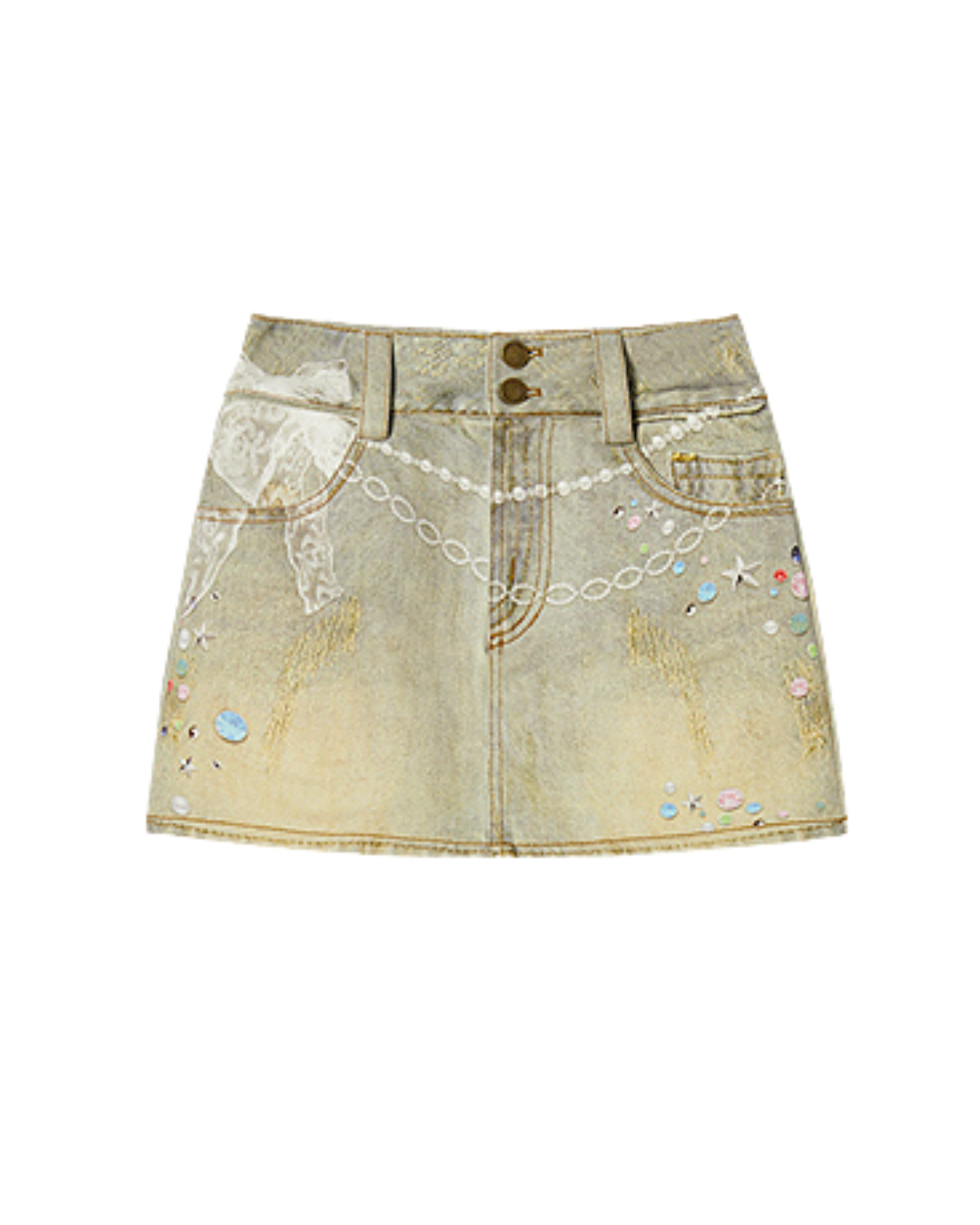 Grunge A-Line Denim Skirt