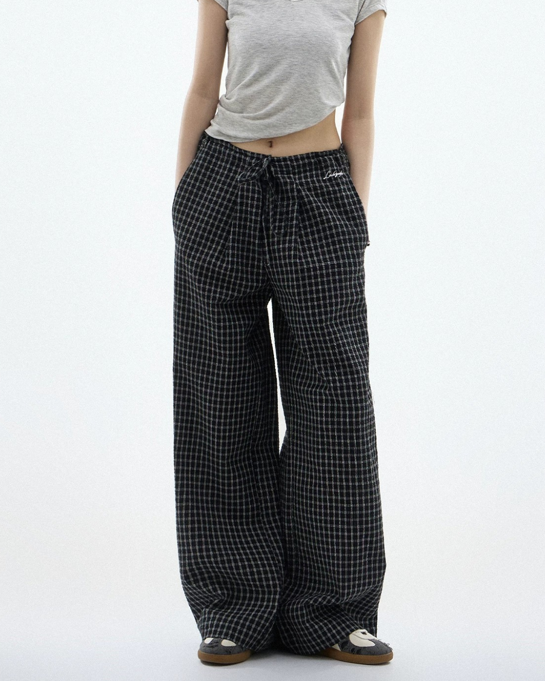 Sheer Textured Balloon Wide Trousers