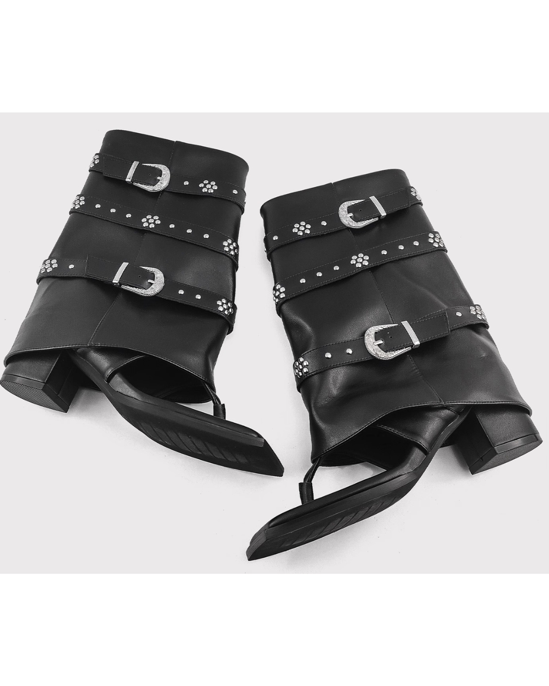 Thong Faux Leather Boots