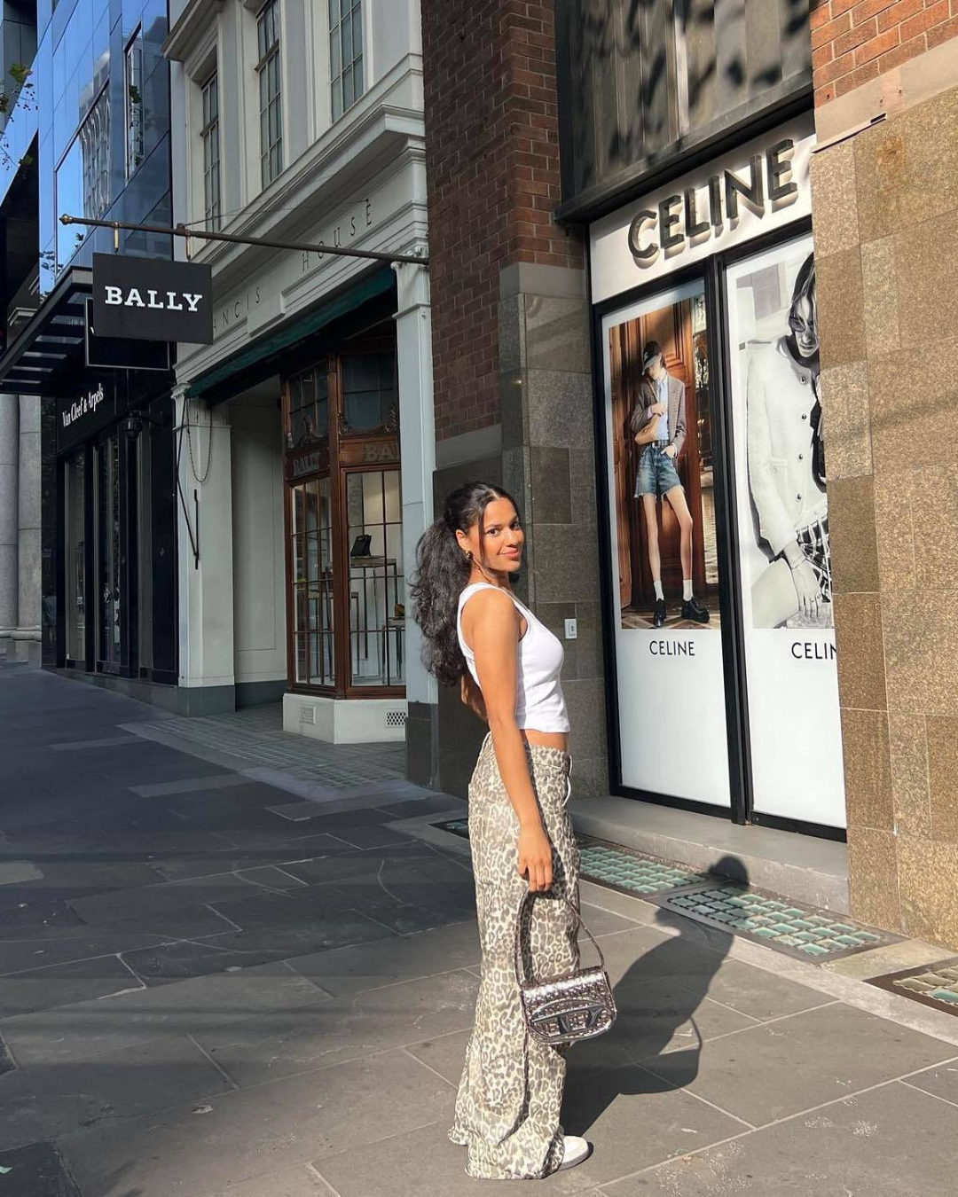 Wide-Fit Leopard Jeans