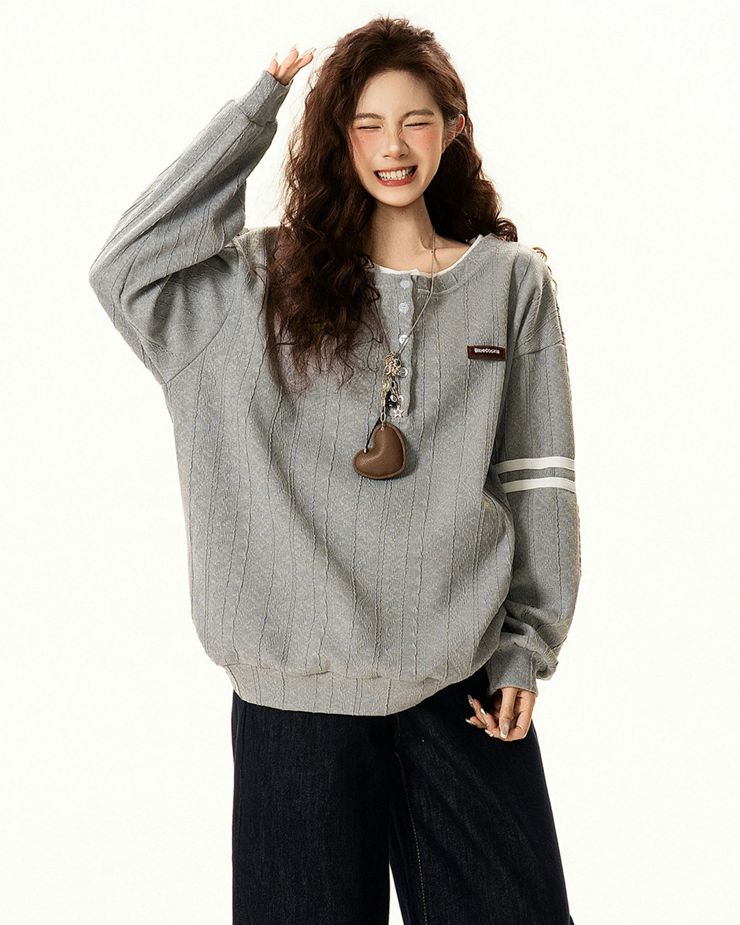 Cable Layered Sweatshirt