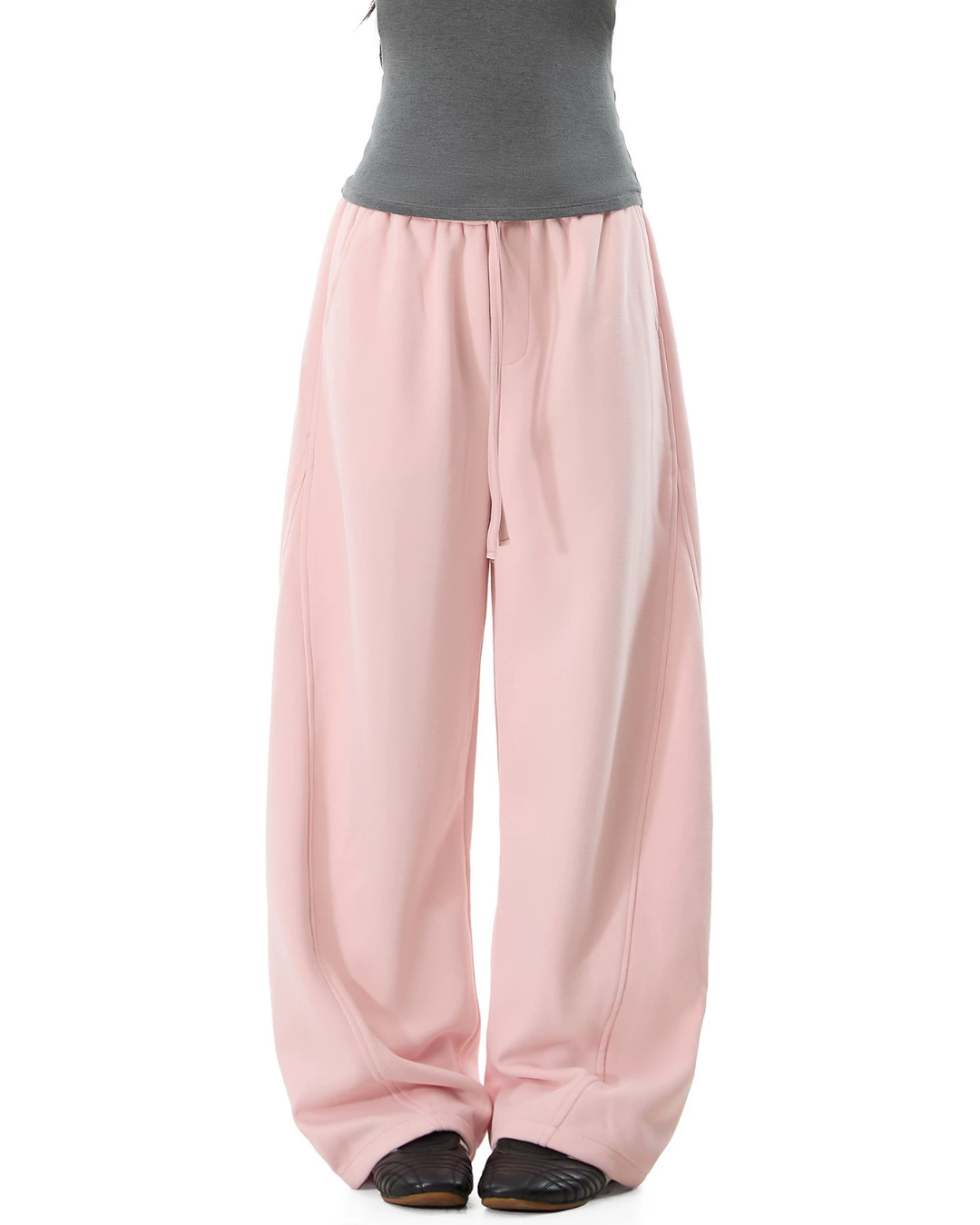 Draped Wide Fit Sweat Trousers