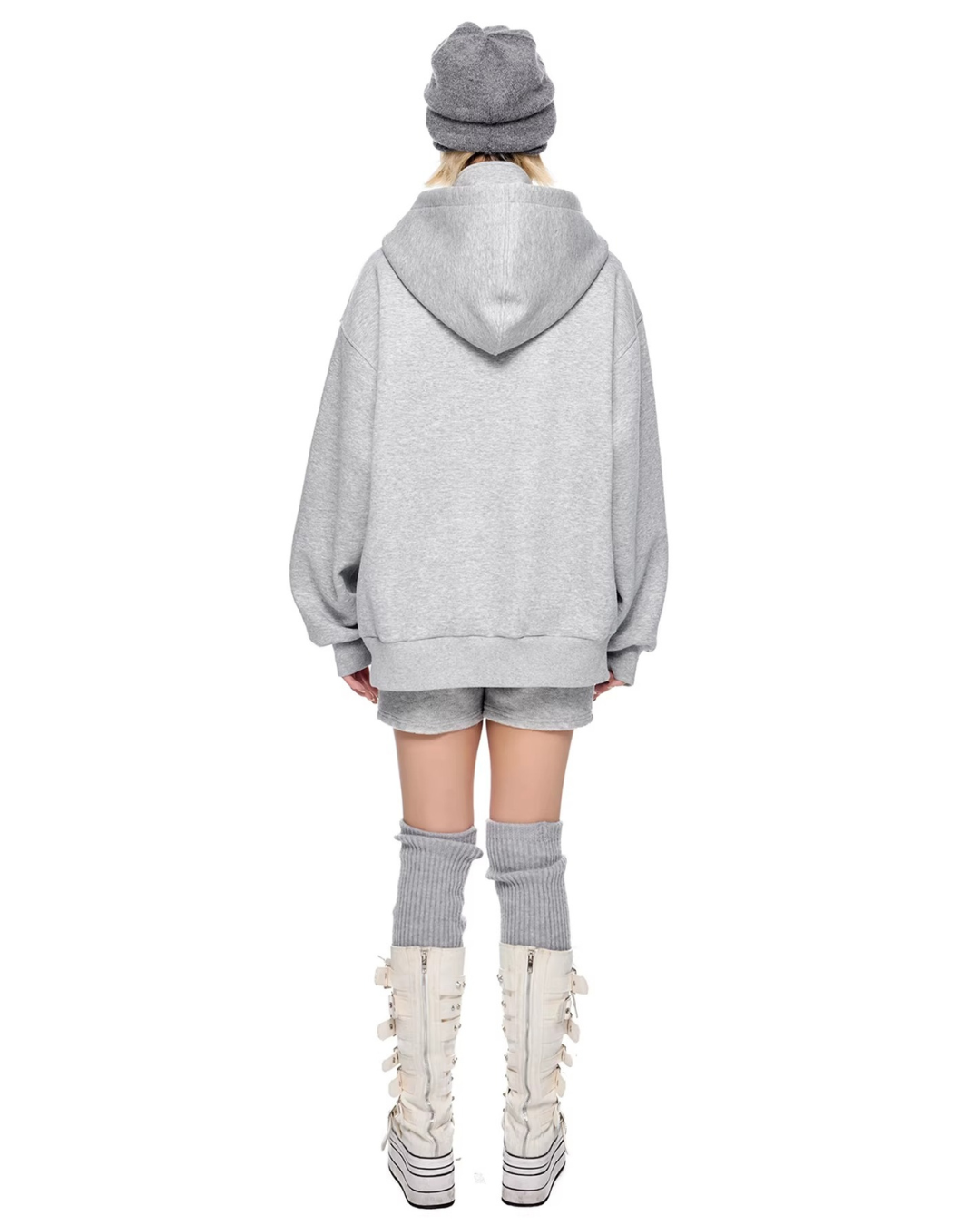 Asymmetric Button Hoodie Jacket