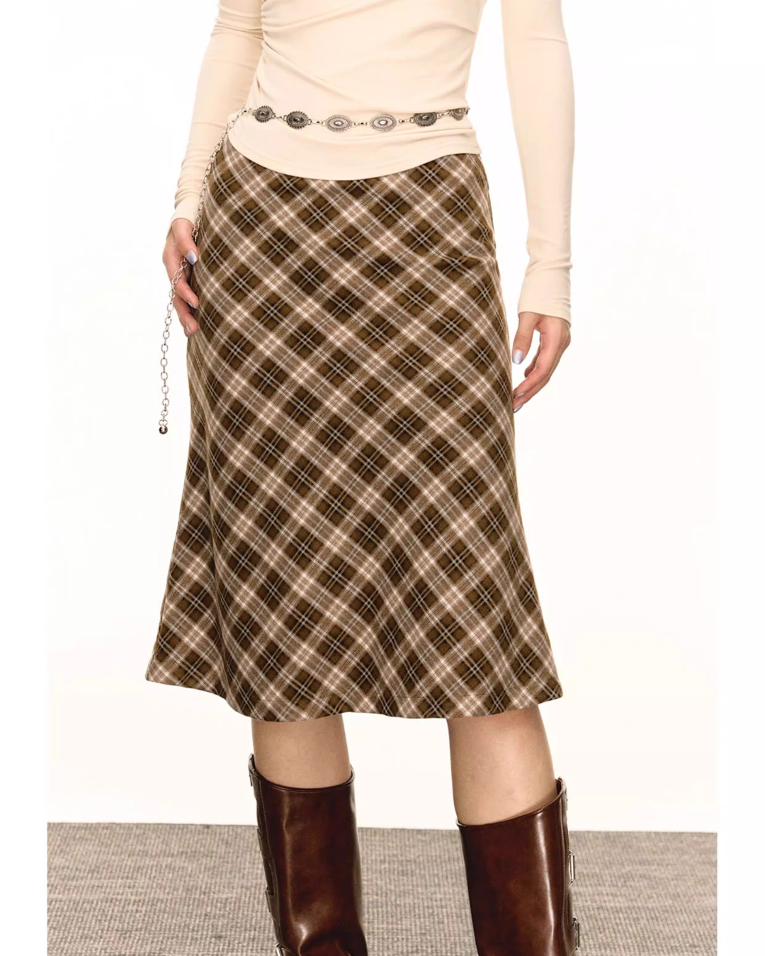 Tartan Check A-Line Skirt