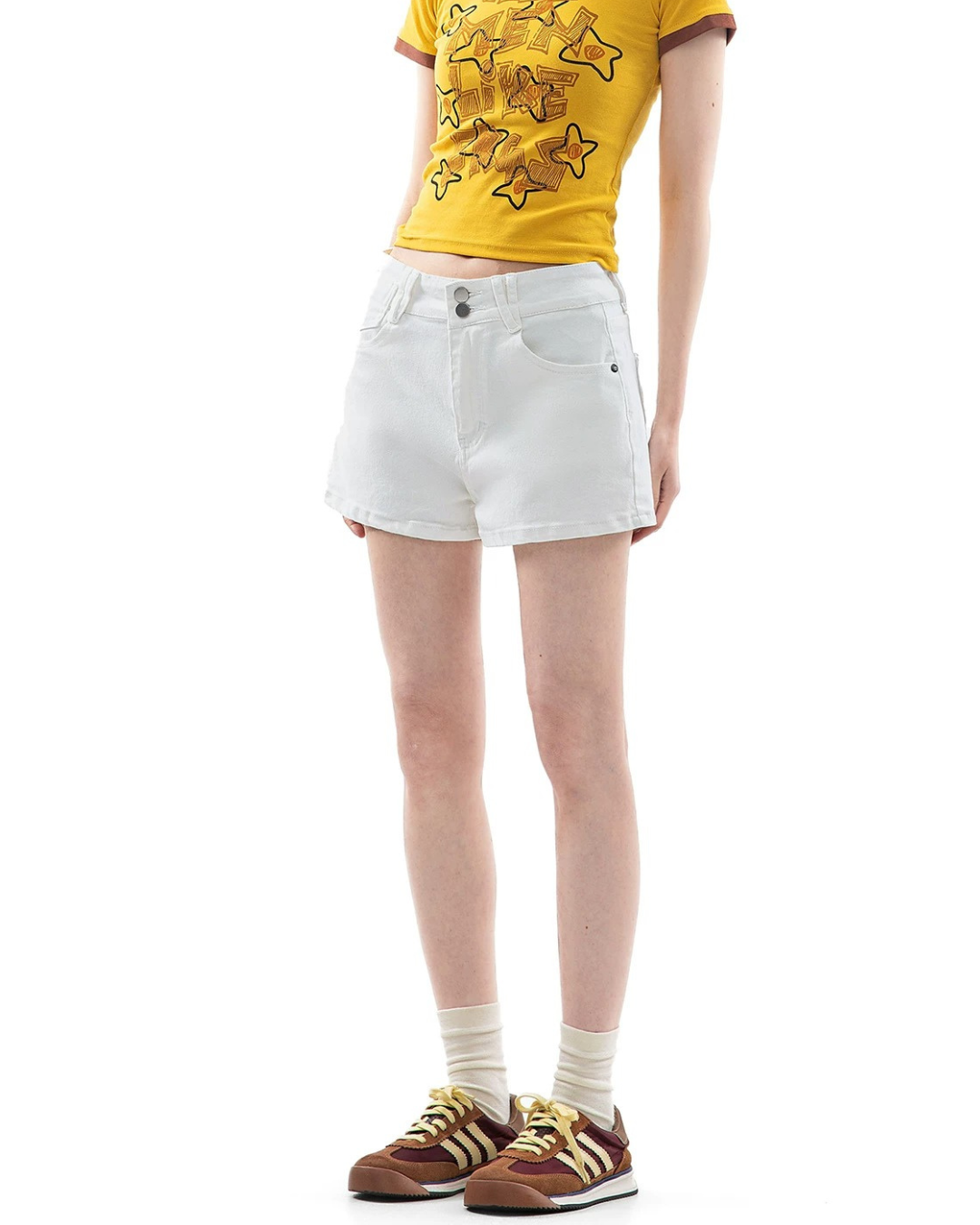 Retro Fade Low Rise Denim Shorts