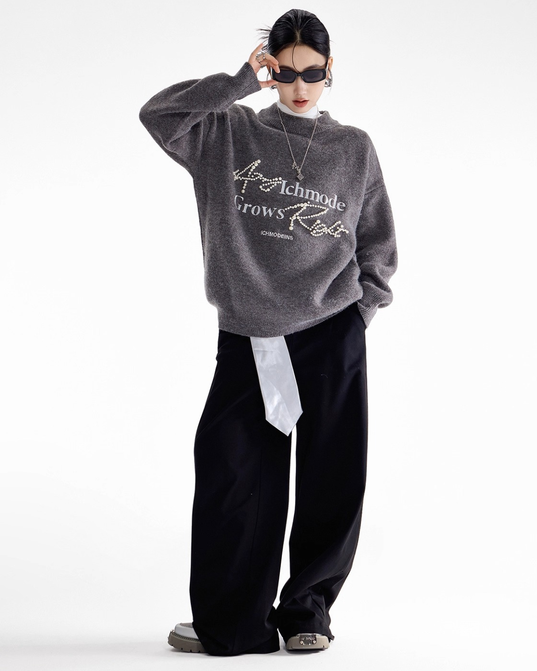 Pearl Letter Knit Sweater