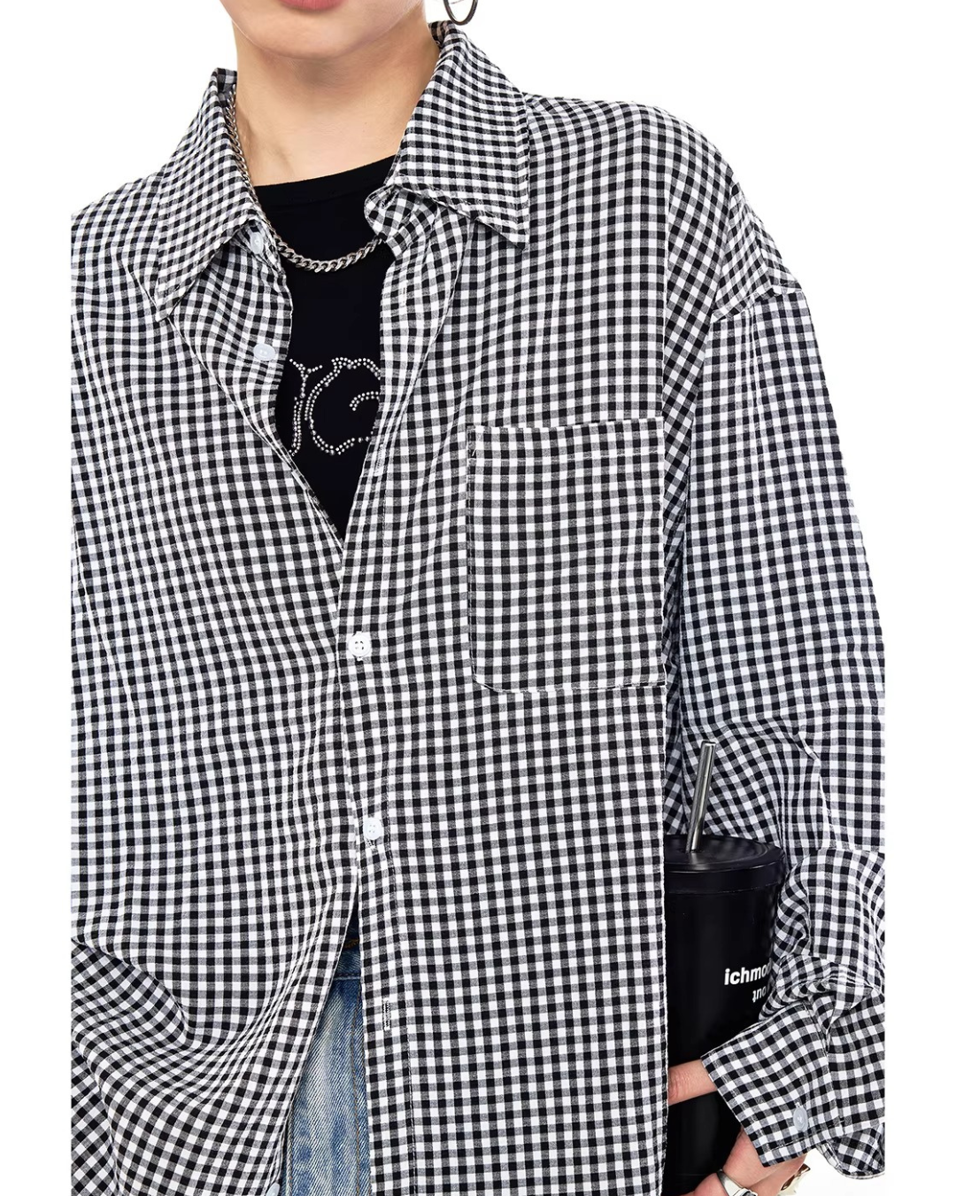 Classic Monotone Plaid Outer Shirt