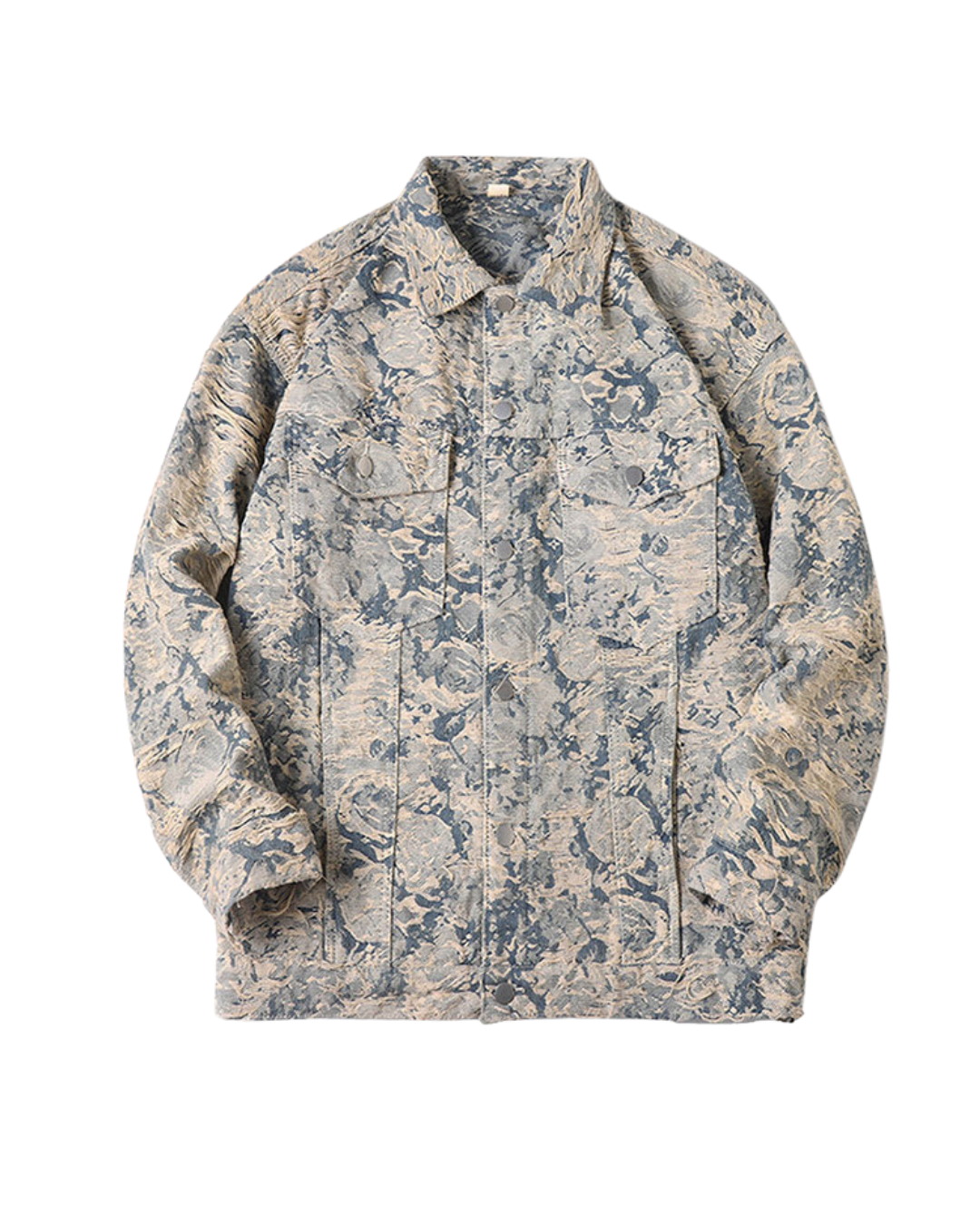 Printed Jacquard Denim Jacket