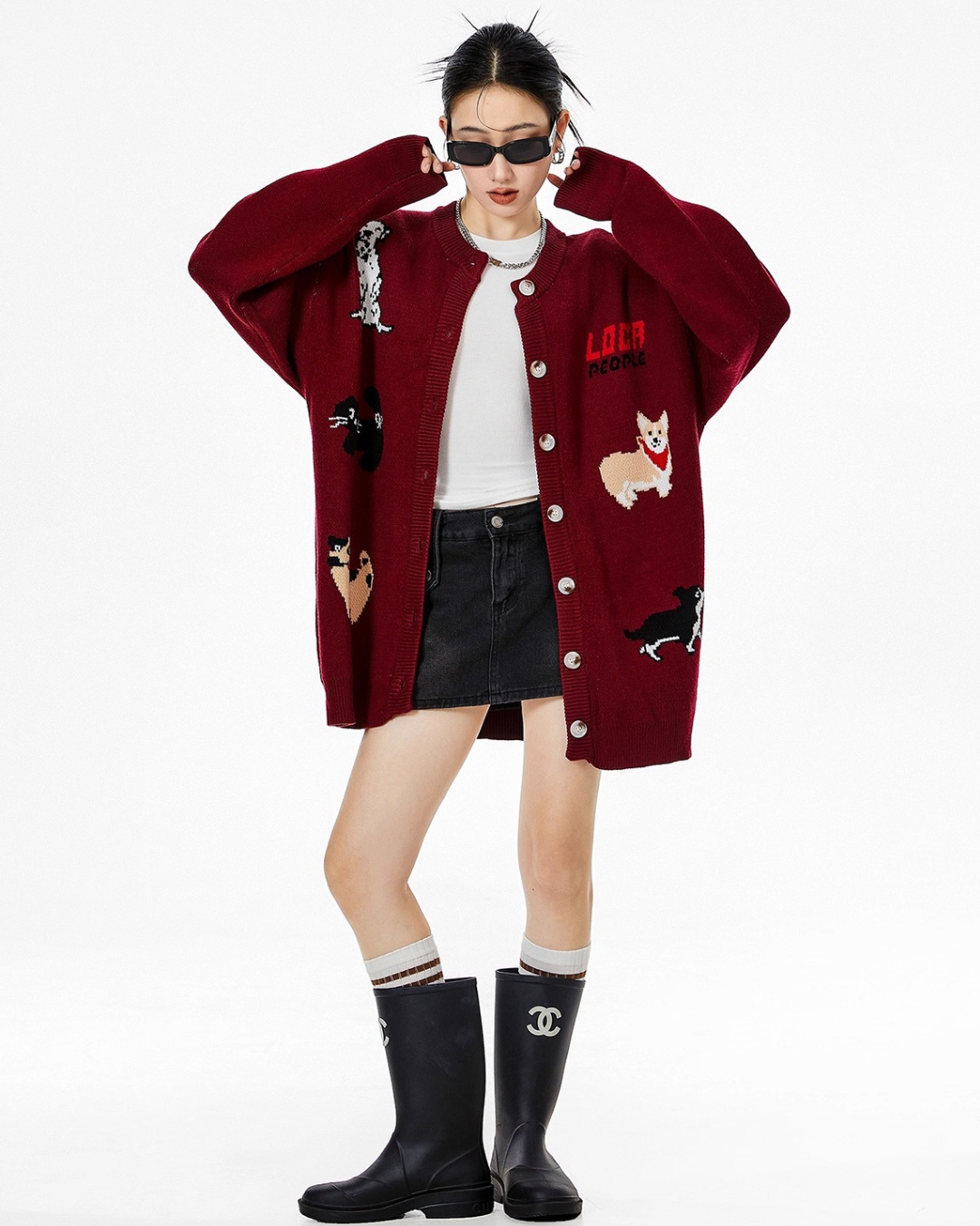 Animal Graphic Knit Cardigan