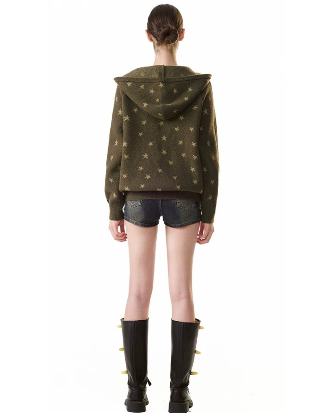 Star Jacquard Zip-Up Hoodie