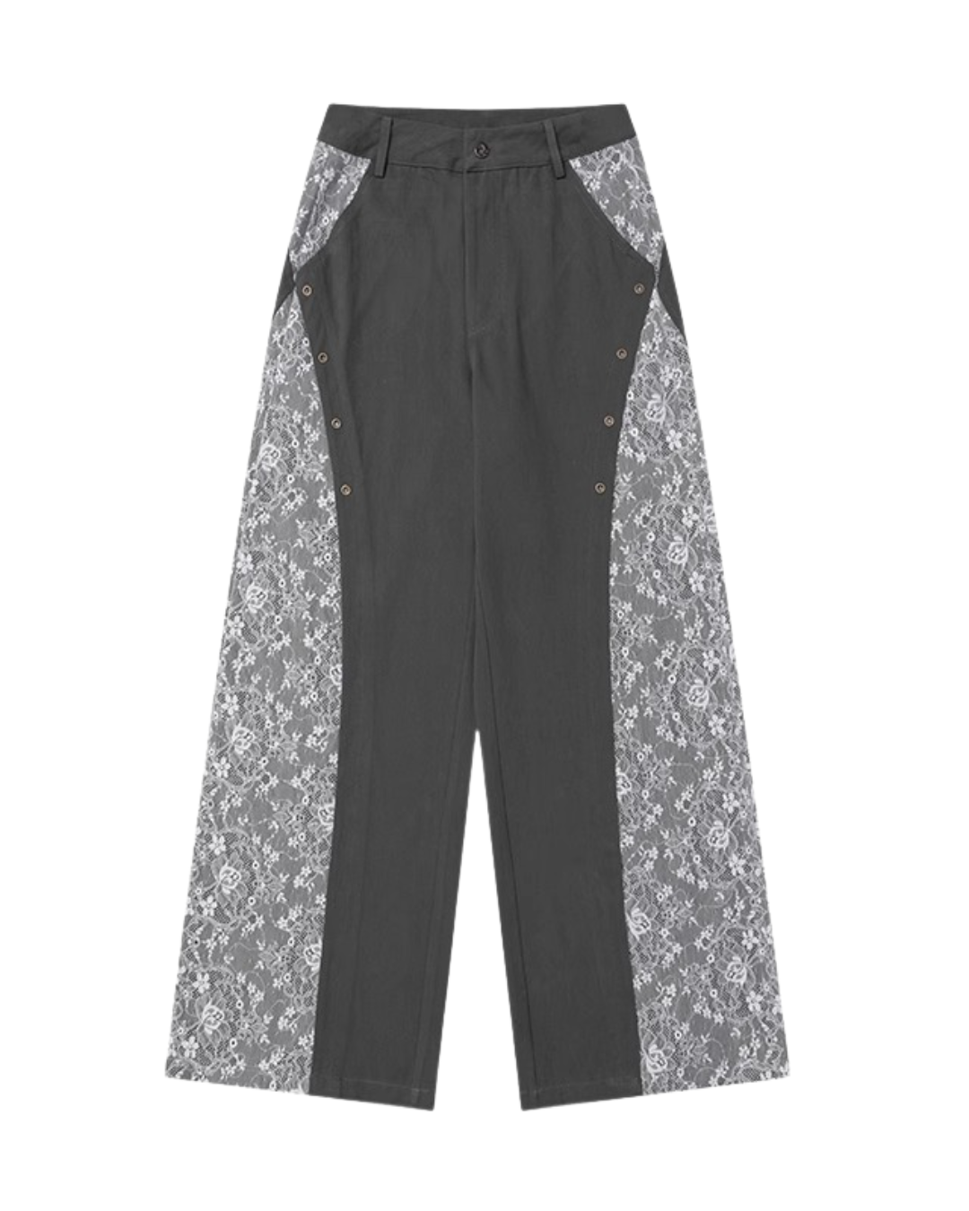 Lace Panel Loose Slacks