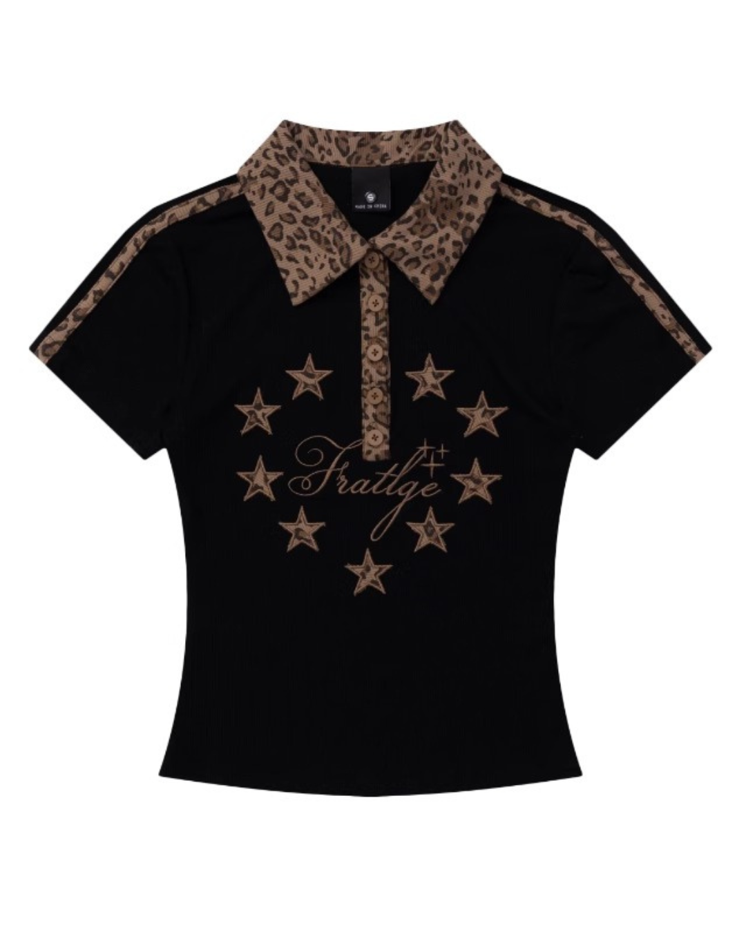 Leopard Panel Polo Shirt