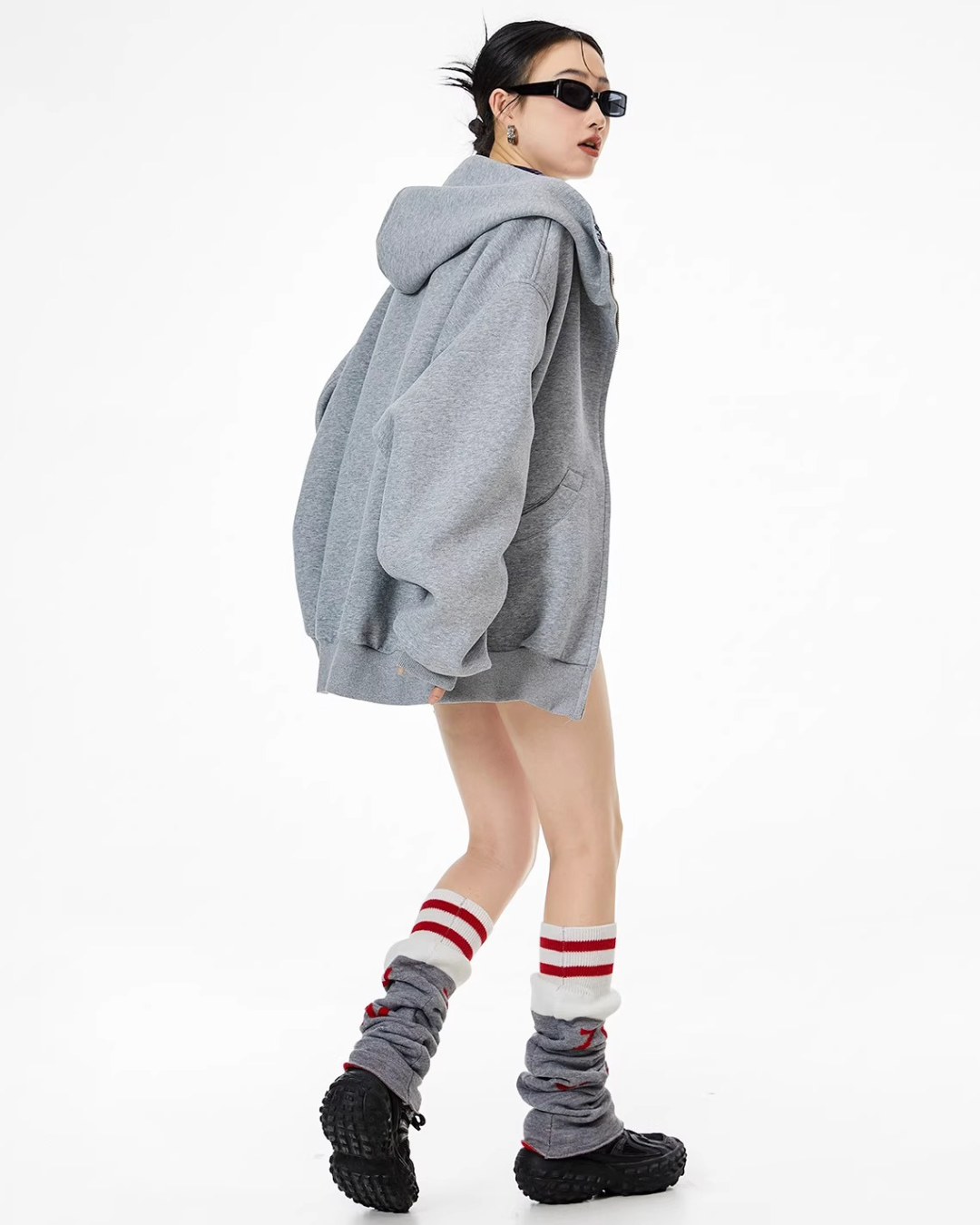 Check Inner Oversized Hoodie