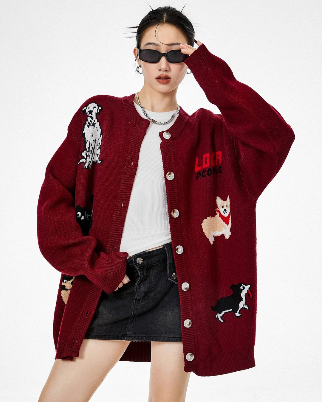 Animal Graphic Knit Cardigan