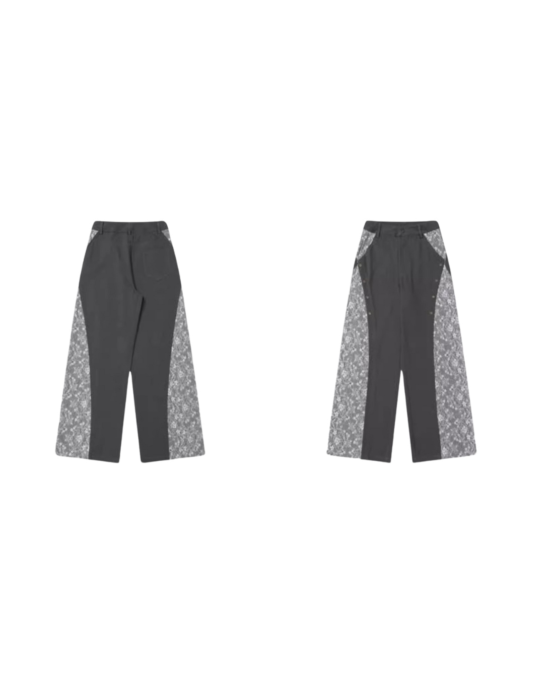 Lace Panel Loose Slacks