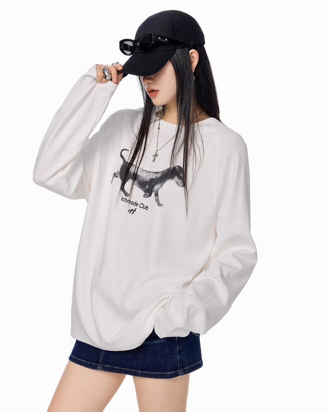 Dog Graphic Long Sleeve Tee