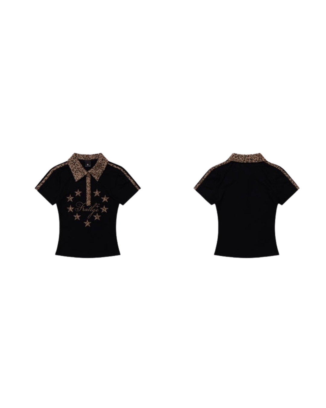 Leopard Panel Polo Shirt