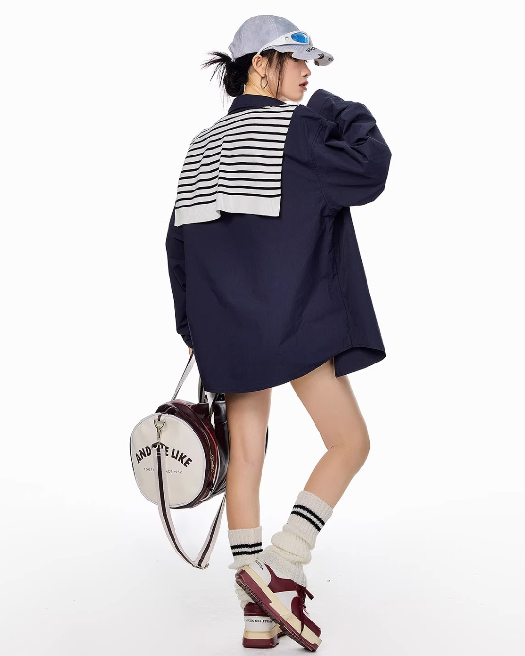 Scarf Set Oversized Shirt