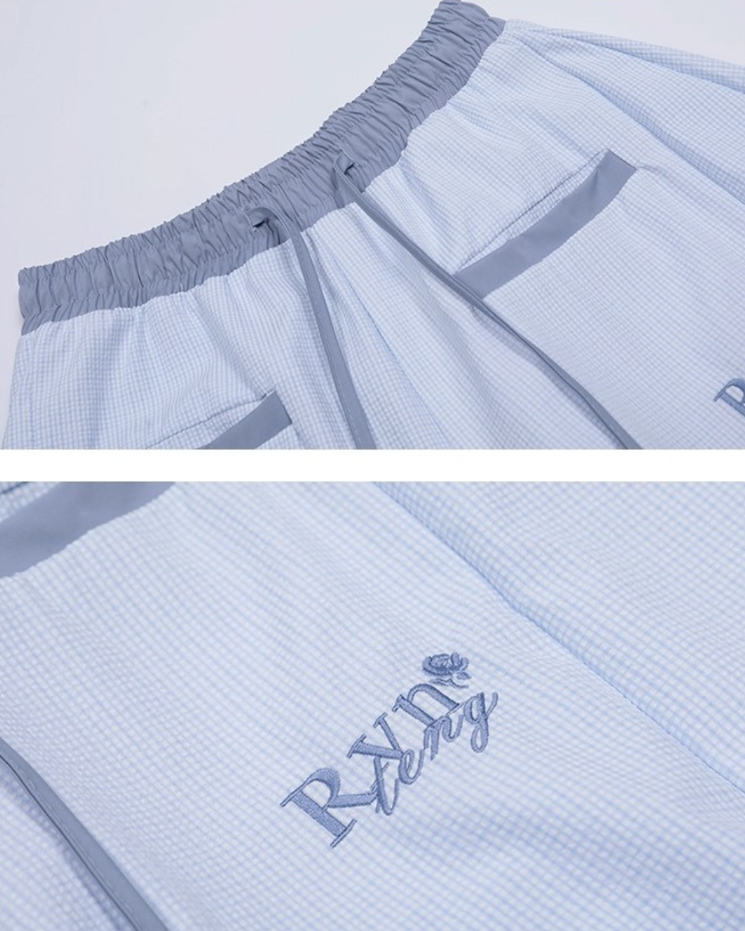 Contrast Trim Check Wide Pants