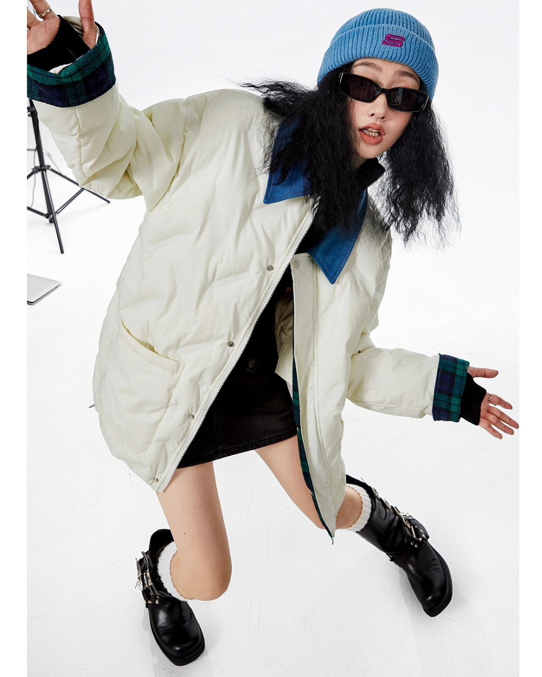 Contrast Collar Padded Jacket