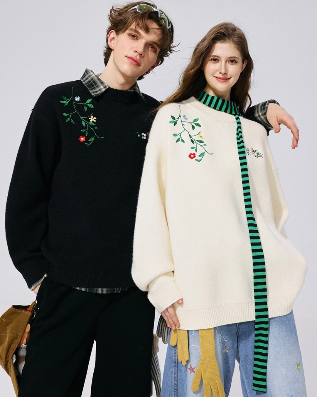 Floral Accent Knit Sweater