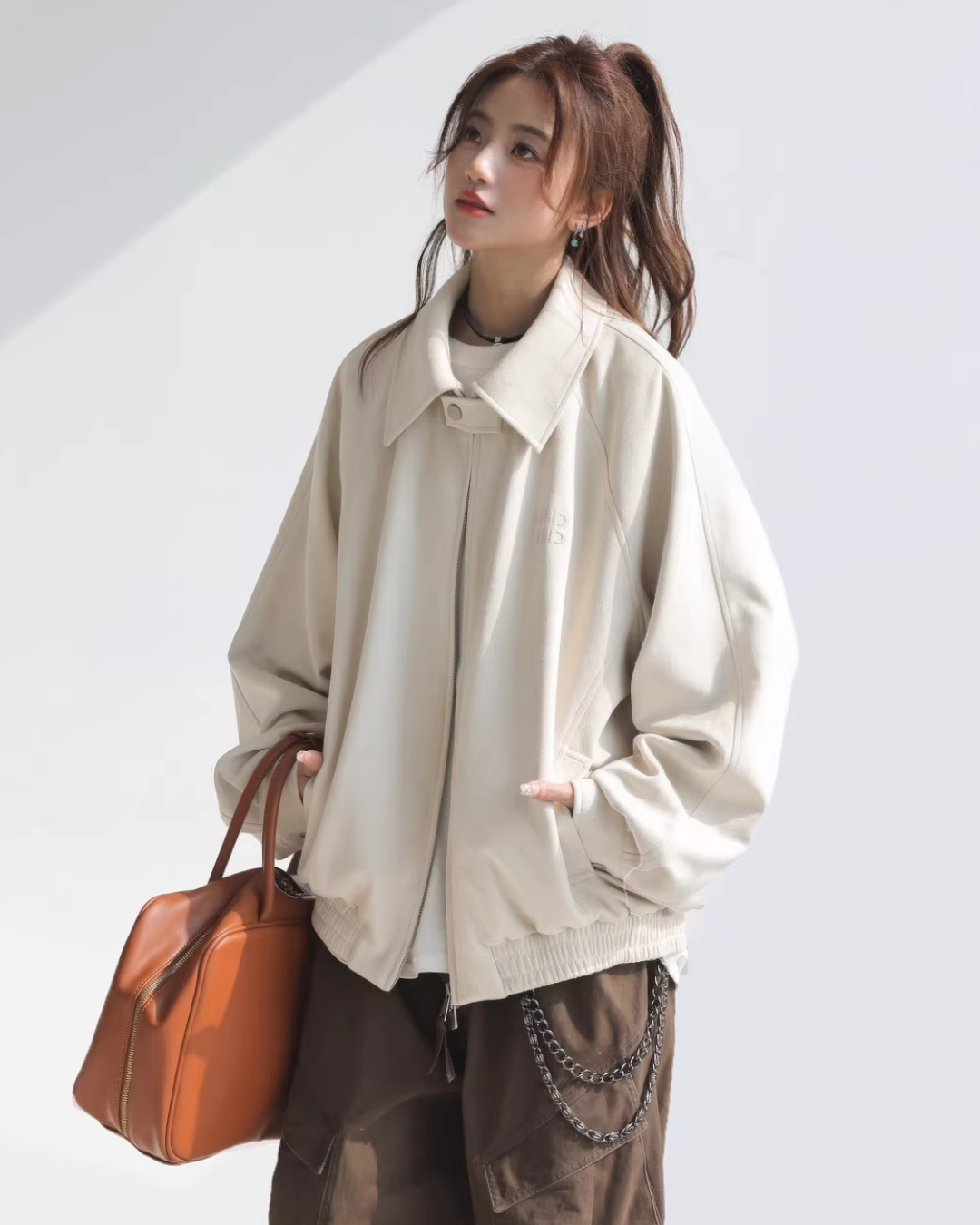 Vintage Suede Touch Bomber Jacket