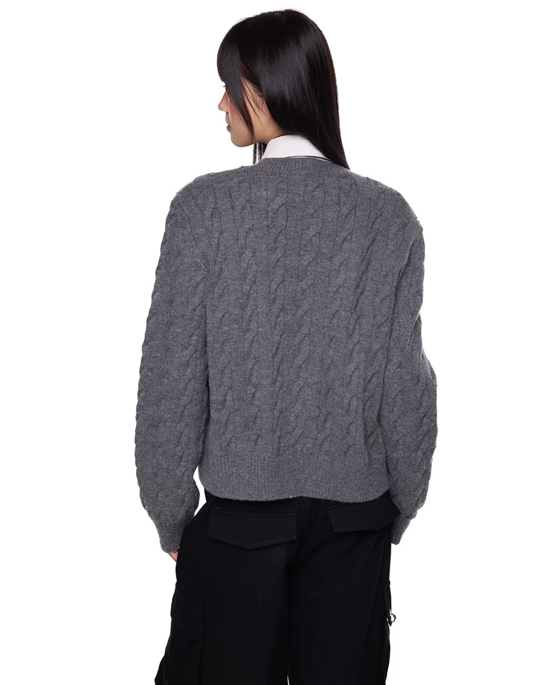 Braided Texture Oversized Knit Cardigan