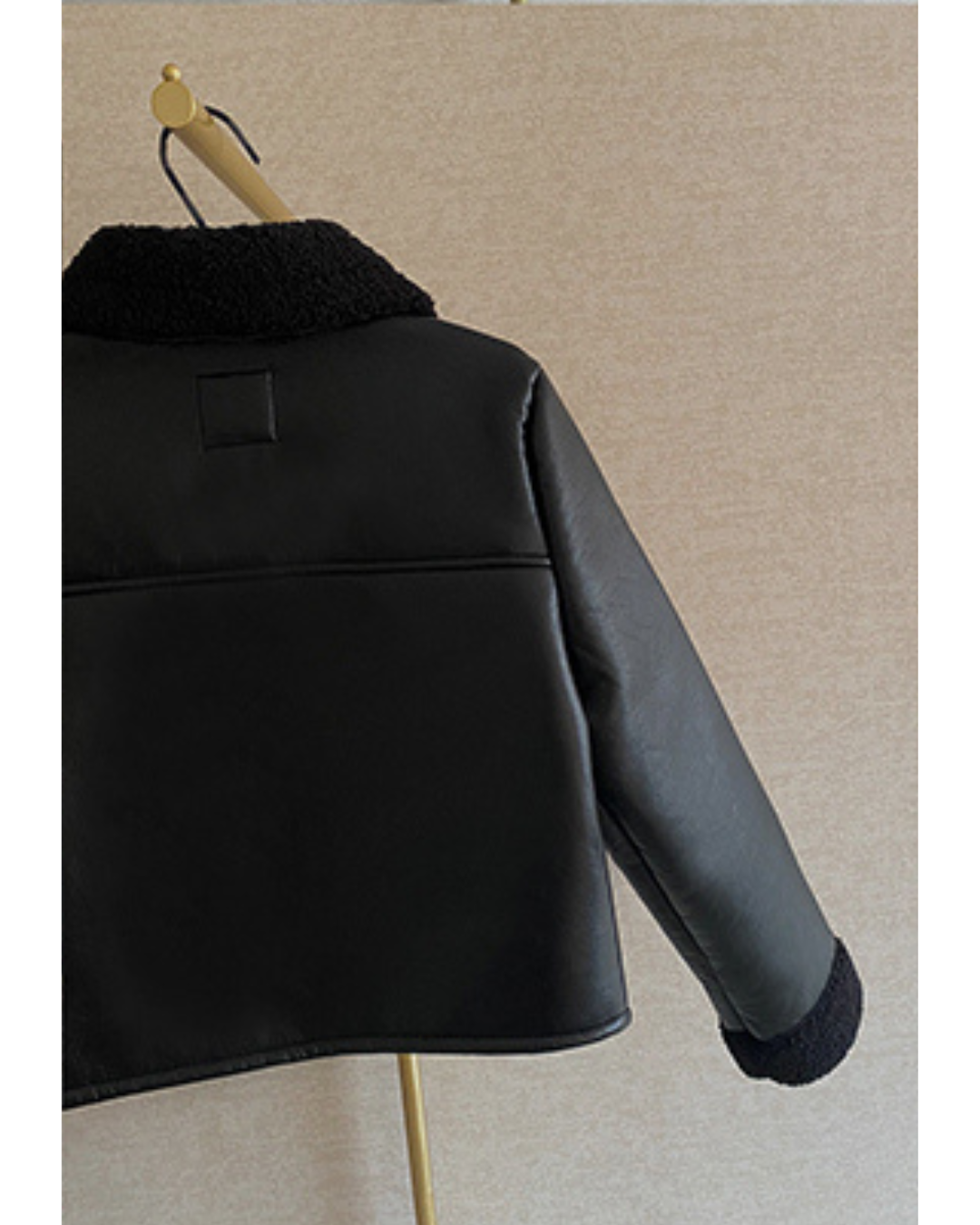 Vegan Leather Black Short Jacket