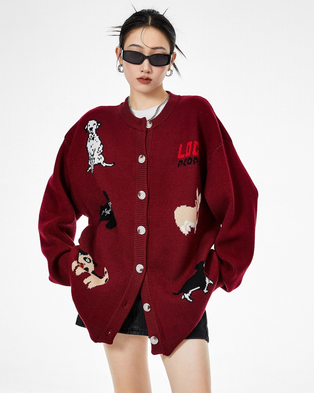 Animal Graphic Knit Cardigan