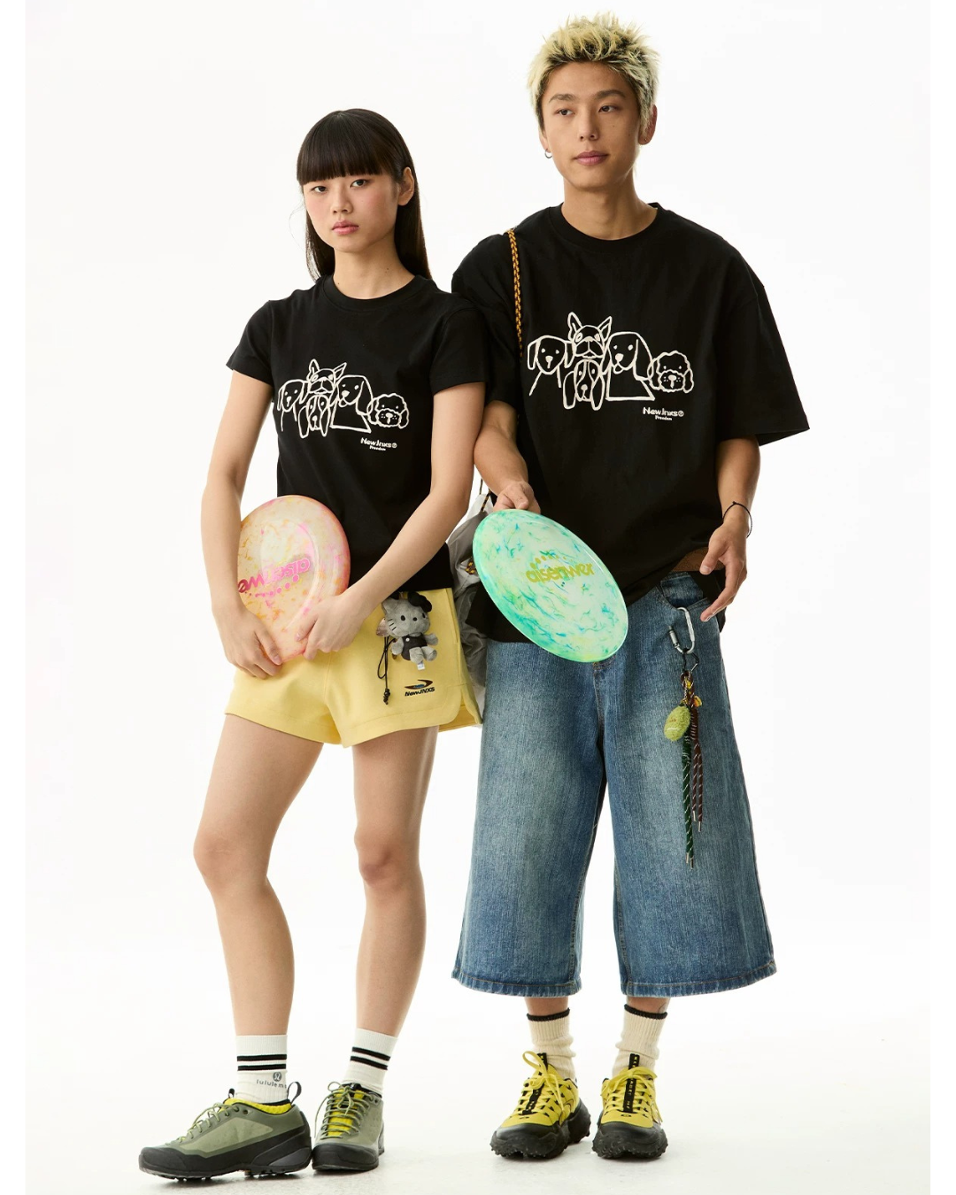 Dog Illustration Sleeve Top