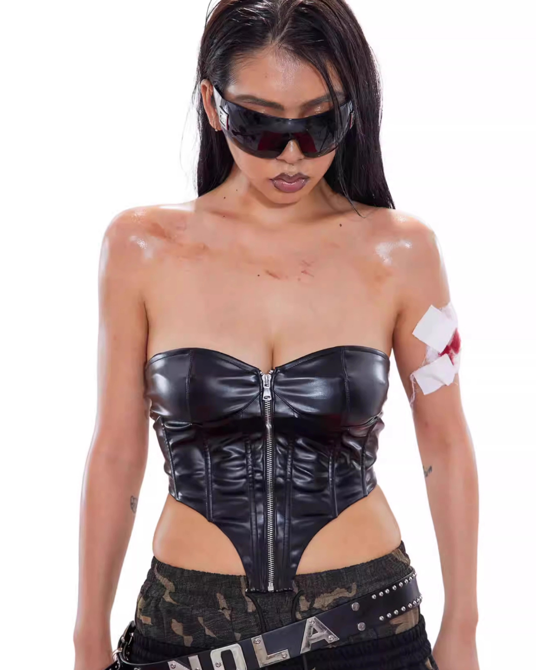 Enamel Leather Tube Top