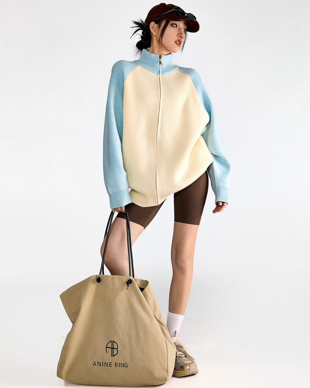 Few Contrast Zip Knit Jacket