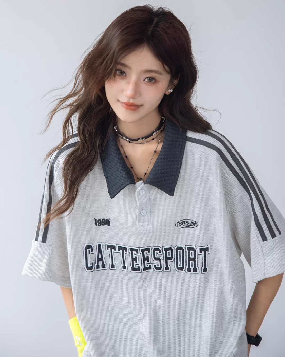 Retro Waffle Stripe Polo