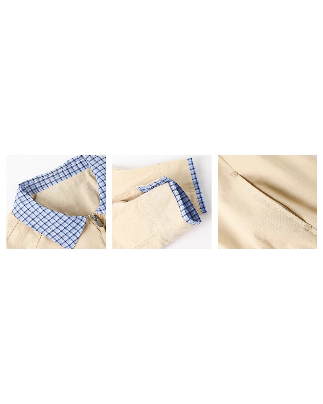 Contrast Collar Zip Blouson